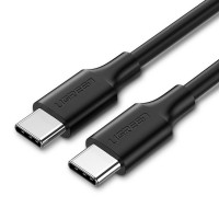  USB kabelis Ugreen US286 USB-C to USB-C 3A 1.0m black 